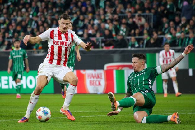 Germany Soccer Bundesliga 2025 26, 8 Matchday SV Werder Bremen vs 1 FC Köln Weserstadion Stadion Bremen Eric Martel 1 FC Köln, 6 Marco Friedl SV Werder Bremen, 32 Bremen Copyright: xAymanxAlahmedx