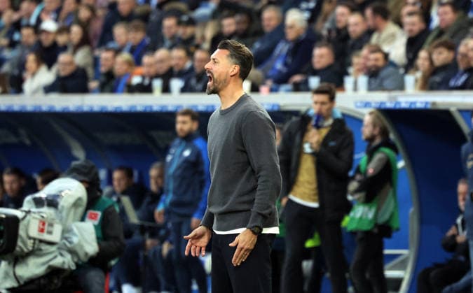 29 11 25 TSG 1899 Hoffenheim FC Augsburg Germany, Sinsheim, 29 11 2025, Football, Bundesliga, Season 2025 2026, TSG 1899 Hoffenheim FC Augsburg Sandro Wagner Coach FC Augsburg