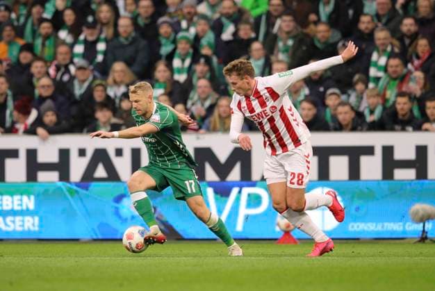 Photo Marco GRÜLL Werder vs Sebastian SEBULONSEN Cologne Football 1 Bundesliga , Matchday 12 on Sat 29 11 2025 Werder Bremen 1 FC Cologne