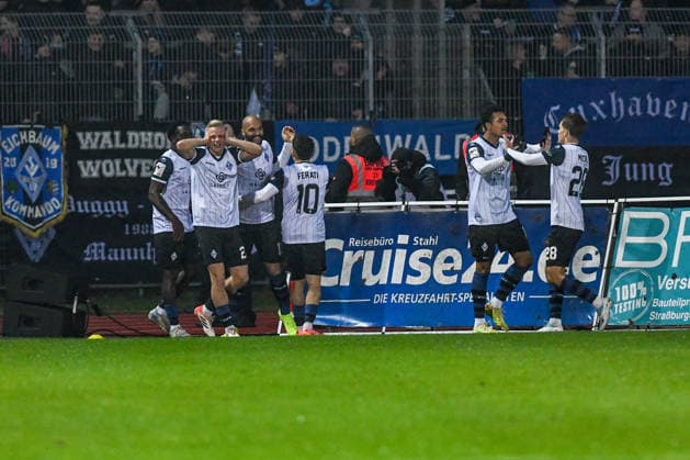 -1. FC 1905 Schweinfurt vs. SV Waldhof Mannheim, Sachs-Stadion Football, 3. Liga -1. FC 1905 Schweinfurt vs. SV Waldhof Mannheim 29 Nov 2025 Sachs-Stadion , Schweinfurt, Germany Image: Terrence Boyd (SV Waldhof Mannheim) celebrates his goal to the 0:1 for the quick lead. DFL REGULATIONS PROHIBIT ANY USE OF PHOTOGRAPHS AS IMAGE SEQUENCES AND OR QUASI-VIDEO Schweinfurt Sachs-Stadion Bayern Germany Copyright: xPresseFotoxEvansx