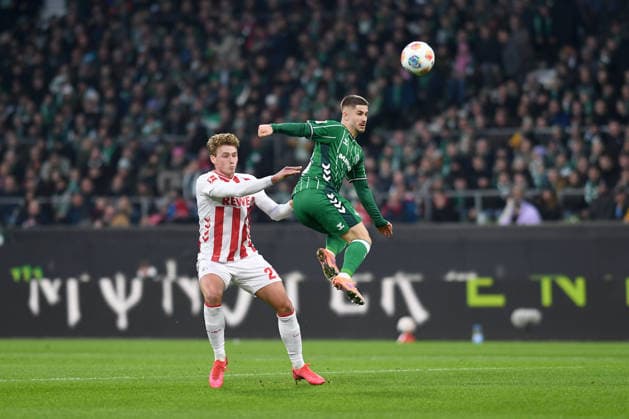 Sebastian Sebulonsen 1 FC Koeln and Romano Schmid Werder Bremen battle for the ball during the Bundesliga match between Werder Bremen and 1 FC Köln at Weserstadion on November 29, 2025 in Bremen, Germany, Germany Photo by Ralf Treese DeFodi Images Sebastian Sebulonsen 1 FC Koeln and Romano Schmid Werder Bremen battle for the ball during the Bundesliga match between Werder Bremen and 1 FC Köln at Weserstadion on November 29, 2025 in Bremen, Germany Photo by Ralf Treese DeFodi Images DFL regulations prohibit any use of photographs as image sequences and or quasi video Photo by Ralf Treese DeFodi Images