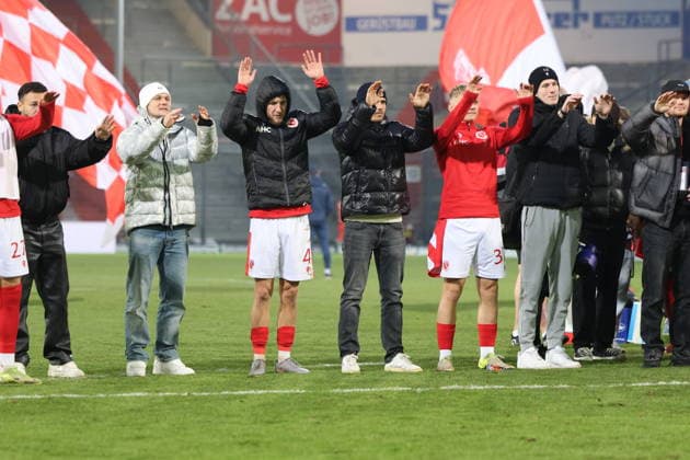 Energie celebrates victory Football 3 Liga 2025 2026 FC Energie Cottbus FC Viktoria Köln