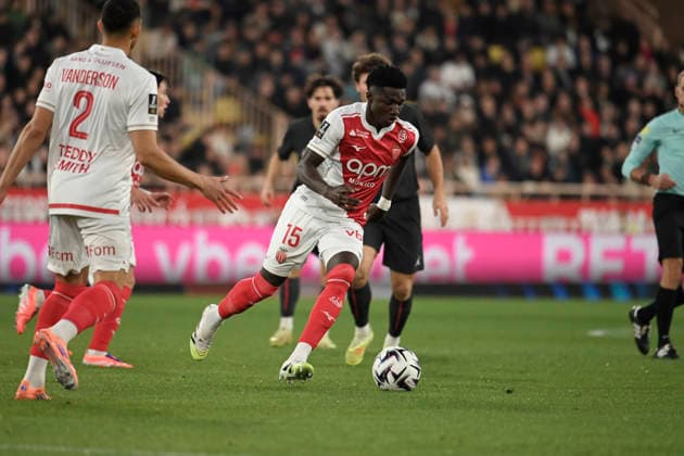 FOOTBALL : Monaco (ASM) vs Paris (PSG) - Ligue 1 - 29 11 25 Monaco™s midfielder 15 Lamine Camara during the French L1 2025-2026 season football match between Monaco ASM and Paris PSG at Louis II stadium of Monaco, south France, on November 29, 2025. MONACOMonaco  Copyright: xfredxDIDES psnewzx