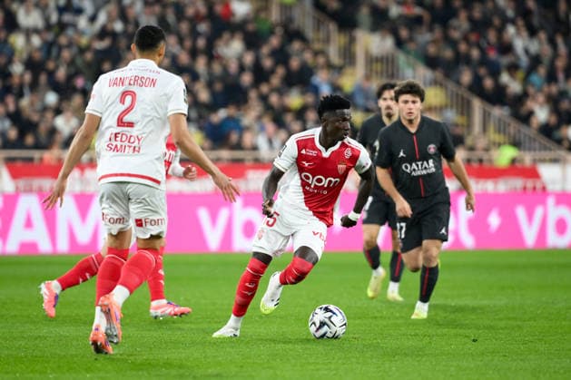 AS Monaco v Paris Saint-Germain - Ligue 1 McDonald s 2025 2026 15 Lamine CAMARA (asm) during the Ligue 1 McDonald s match between AS Monaco FC and Paris Saint-Germain FC at Stade Louis II on November 29, 2025 in Monaco, Monaco. Monaco Monaco  Copyright: xFEPx 776348212