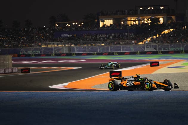 November 29, 2025, Goito, Lombardia, Italy: LANDO NORRIS (4, British F1 Driver, McLaren Formula 1 Team) during the sprint race on Saturday at the Formula 1 Qatar Airways Qatar Grand Prix 2025 at the Lusail International Circuit in Doha Goito Italy - ZUMAr193 20251129_zsp_r193_073 Copyright: xSaraxRuffonix