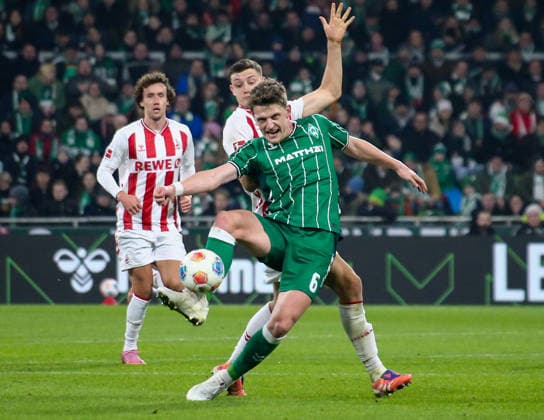 Germany Soccer Bundesliga 2025 26, 8 Matchday SV Werder Bremen vs 1 FC Köln Weserstadion Stadion Bremen Jens Stage SV Werder Bremen, 6 Eric Martel 1 FC Köln, 6 Bremen Copyright: xAymanxAlahmedx