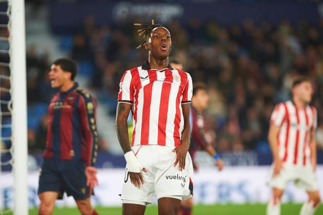 Nico Williams JR Athletic Club during the LaLiga EA Sports match between Levante UD and Athletic Club at Ciudad de Valencia on November 29, 2025 in Valencia, Spain Photo by Maria Jose Segovia DeFodi Images