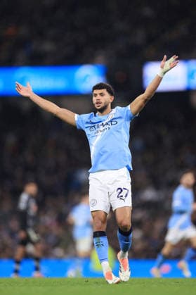 Fußball Premier League Manchester United gegen Leeds United 29. November 2025 Premier League Manchester City gegen Leeds United Matheus Nunes von Manchester City Foto Simon Stacpoole Abseits Manchester UK  Copyright: xSimonxStacpoolexOffside