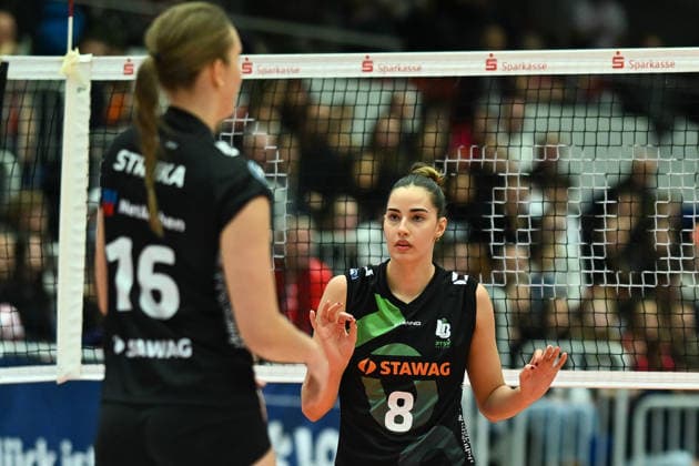 Zoi Mavrommatis Lopez Ladies in Black Aachen, 8 Dresdner SC vs Ladies in Black Aachen, 1 Volleyball Bundesliga Damen, Spielzeit 2025 2026, 29 11 2025 Dresdner SC vs Ladies in Black Aachen, 1 Volleyball Bundesliga Damen, Spielzeit 2025 2026, 29 11 2025 Dresden Copyright: xEibner-Pressefoto xHoepnerx EP_PHR