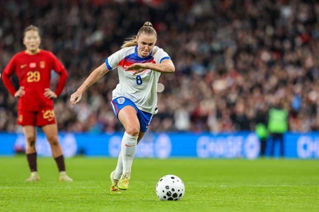 Georgia Stanway (8 England) takes a penalty kick during the International Friendly, Länderspiel, Nationalmannschaft game between England and China at Wembley Stadium in London, England. Copyright: xLeitingxGaox xSPPx Sportspressphoto_SPR67164