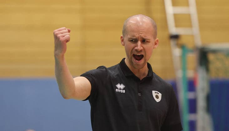 Ludwigsburg , Volleyball Bundesliga , Barock Volleys MTV Ludwigsburg vs Energiequelle Netzhoppers KW Königs Wusterhausen , Hasse Mattila coach Ludwigsburg