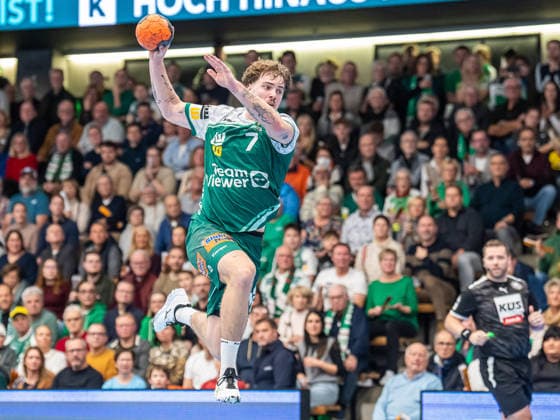 Victor Kloeve Frisch Auf Goeppingen, 07 on tempo counterattack, Frisch Auf Goeppingen vs MT Melsungen, Handball, 1 Bundesliga, Men, Season 2025 2026, 29 11 2025, Frisch Auf Goeppingen vs MT Melsungen, Handball, 1 Bundesliga, Men, Season 2025 2026, 29 11 2025 Goeppingen Copyright: xEibner-Pressefoto MichaelxSchmidx EP_MST
