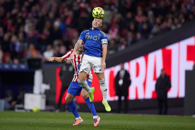 Santi Cazorla Real Oviedo and Koke Resurreccion Atletico de Madrid battle for the ball during the LaLiga EA Sports match between AtlÃ tico Madrid v Real Oviedo at Estadio Riyadh Air Metropolitano on November 29, 2025 in Madrid, Spain Photo by Manu Reino DeFodi Images