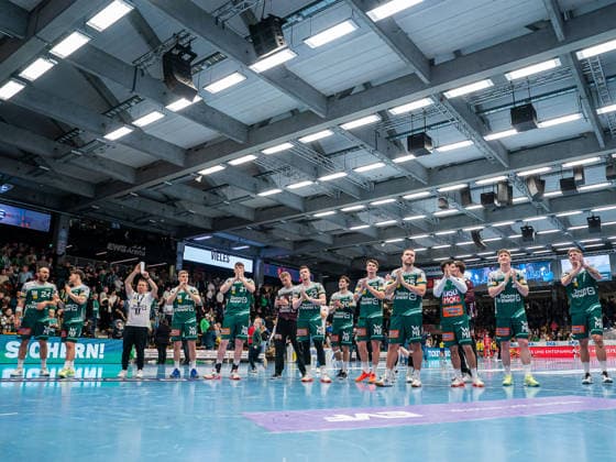 The Frisch Auf Goeppingen team would like to thank the fans, Frisch Auf Goeppingen vs MT Melsungen, Handball, 1 Bundesliga, Men, Season 2025 2026, 29 11 2025, Frisch Auf Goeppingen vs MT Melsungen, Handball, 1 Bundesliga, Men, Season 2025 2026, 29 11 2025 Goeppingen Copyright: xEibner-Pressefoto MichaelxSchmidx EP_MST