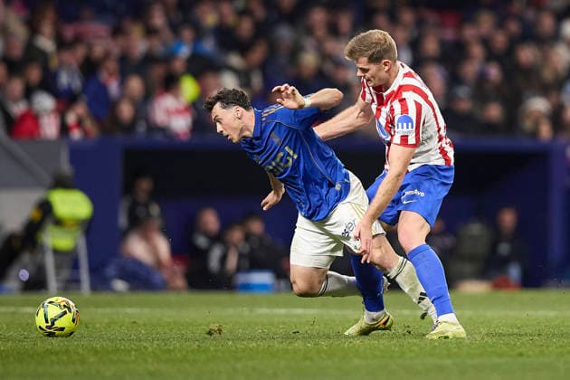 Federico Vinas Real Oviedo and Alexander Sorloth Atletico de Madrid battle for the ball during the LaLiga EA Sports match between AtlÃ tico Madrid v Real Oviedo at Estadio Riyadh Air Metropolitano on November 29, 2025 in Madrid, Spain Photo by Manu Reino DeFodi Images