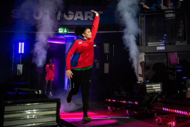 251129 Goalkeeper Niurkis Mora Arias of Cuba ahead of the 2025 IHF Women™s World Championship handball match between Cuba and Sweden on November 29, 2025 in Stuttgart Photo Emma Wallskog BILDBYRAN COP 320 EW0595 handball handball handball bbeng vm handball vm handbolls vm ihf handball world championship world handball championship 2025 world championship 2025 cuba sverige sweden dam  Copyright: EMMAxWALLSKOG BB251129EW096