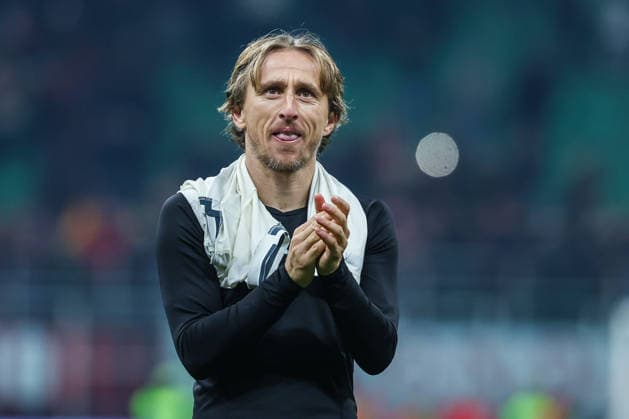 Luka Modric of AC Milan celebrates the victory at the end of the match during Serie A 2025 26 football match between AC Milan and SS Lazio at San Siro Stadium in Milan Milan Italy Copyright: xBEAUTIFULxSPORTS Carabellix