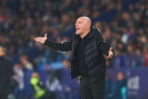 head coach Julian Calero Levante UD during the LaLiga EA Sports match between Levante UD and Athletic Club at Ciudad de Valencia on November 29, 2025 in Valencia, Spain Photo by Maria Jose Segovia DeFodi Images