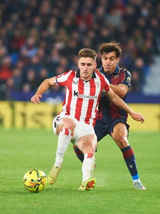 Robert Navarro Athletic Club and Manu Sanchez Levante UD during the LaLiga EA Sports match between Levante UD and Athletic Club at Ciudad de Valencia on November 29, 2025 in Valencia, Spain Photo by Maria Jose Segovia DeFodi Images