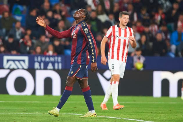 Etta Eyong Levante UD during the LaLiga EA Sports match between Levante UD and Athletic Club at Ciudad de Valencia on November 29, 2025 in Valencia, Spain Photo by Maria Jose Segovia DeFodi Images