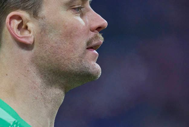 Manuel Neuer, goalkeeper of FC Bayern München with mustache in the match FC BAYERN MÜNCHEN - FC ST. PAULI 3-1 on November 29, 2025 at Allianz Arena München, Germany. Season 2026 2026, 1.Bundesliga, FCB, matchday 12,