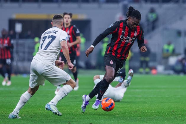 CALCIO - Serie A - AC Milan vs SS Lazio Rafael Leao of AC Milan seen in action during Serie A 2025 26 football match between AC Milan and SS Lazio at San Siro Stadium in Milan Milan Italy  Copyright: xIPAxSport ABACAx