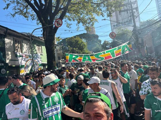 Palmeiras x Flamengo - Libertadores 2025 SAO PAULO (SP), 11 29 2025 - Palmeiras fans gather in front of Allianz Parque to watch the Copa Conmebol Libertadores final match, which is being held in Lima this Saturday (29). IMAGO Matheus Araujo Sao Paulo Brasil Copyright: xMateusxAraujox