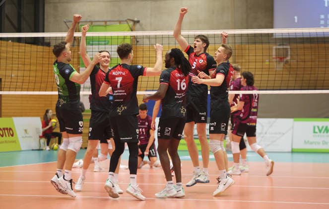 Ludwigsburg , Volleyball Bundesliga , Barock Volleys MTV Ludwigsburg vs Energiequelle Netzhoppers KW Königs Wusterhausen , Jubel Ludwigsburg