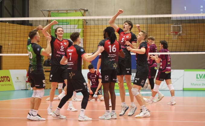 Ludwigsburg , Volleyball Bundesliga , Barock Volleys MTV Ludwigsburg vs Energiequelle Netzhoppers KW Königs Wusterhausen , Jubel Ludwigsburg