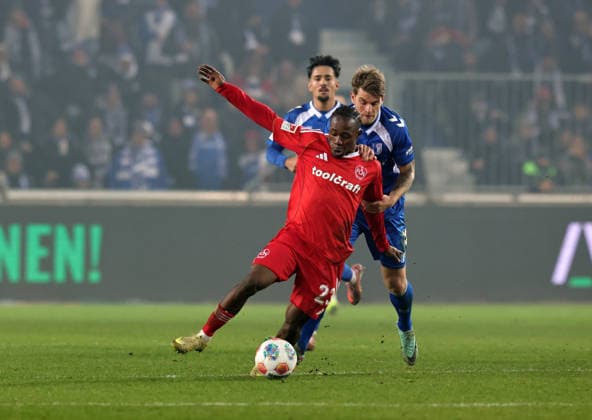 29 11 2025 Soccer Season 2025 2026 2 Soccer Bundesliga 14 Matchday 1 FC Magdeburg FCM 1 FC Nuremberg FCN Club Sportfoto Zink DaMa xdaxmax DFL regulations prohibit any use of photographs as image sequences and or quasi video only for editorial use Mohamed Ali Zoma 23, 1 FC Nuremberg FCN Marcus Mathisen 16, 1 FC Magdeburg FCM