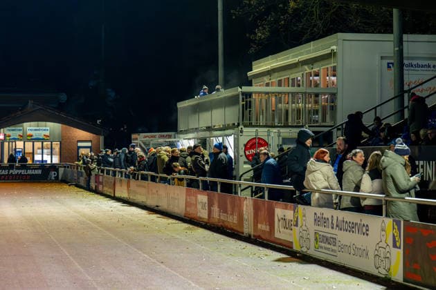 Soccer, Regionalliga Nord, BW Lohne Bremer SV, 21 Matchday, Season 2025 2026, 29 11 2025 Grandstand with VIP area , Lohne Heinz Dettmer Stadion Niedersachsen Germany
