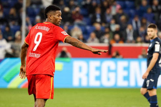 Germany 1 Bundesliga 2025 26, 12 Matchday TSG Hoffenheim vs FC Augsburg, PreZero Arena Sinsheim Samuel Essende, FC Augsburg, 9 Sinsheim PreZero Arena Baden Württemberg Germany Copyright: xBenedictxChristx