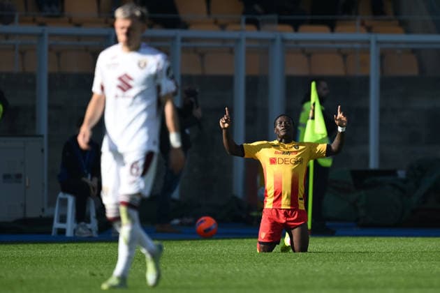 Ci Lecce 30 11 2025 - campionato di calcio serie A Lecce-Torino foto Carmelo Imbesi Image nella foto: esultanza gol Lameck Banda 