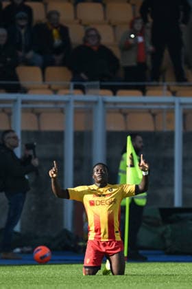 Ci Lecce 30 11 2025 - campionato di calcio serie A Lecce-Torino foto Carmelo Imbesi Image nella foto: esultanza gol Lameck Banda 