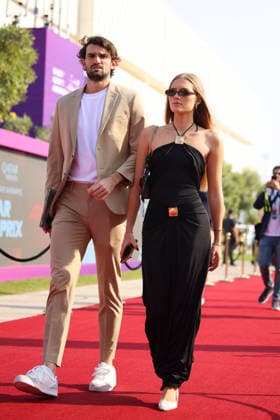 Valentin Vacherot tennis player with girlfriend Emily Snyder, QAT, Formula 1 World Championship, Qatar Grand Prix, Doha, Lusail, Lusail International Circuit, Sunday, Race Day, 30 11 2025 QAT, Formula 1 World Championship, Qatar Grand Prix, Doha, Lusail, Lusail International Circuit, Sunday, Race Day, 30 11 2025 Doha Copyright: xEibner-Pressefoto AnnikaxGrafx EP_AGF