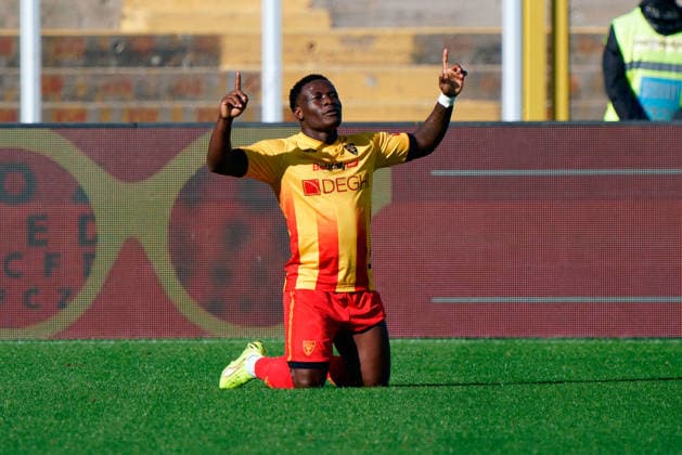 CALCIO - Serie A - US Lecce vs Torino FC Lameck Banda of US Lecce celebrates after scoring a goal during US Lecce vs Torino FC, Italian soccer Serie A match in Lecce, Italy, November 30 2025 Lecce Italy  Copyright: xIPAxSport ABACAx