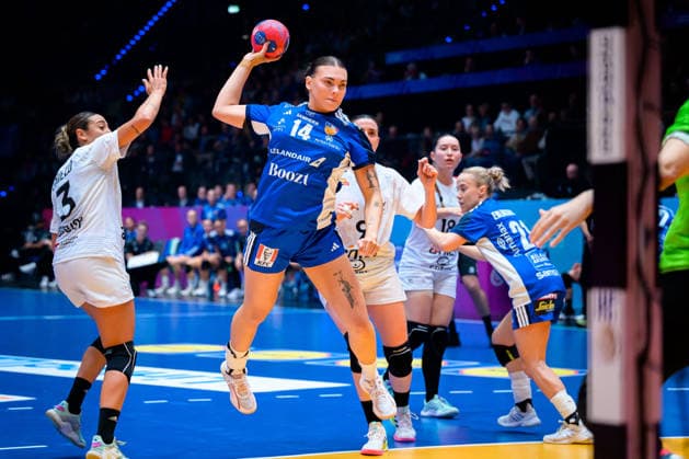 Handball, Womens World Championship, Group G Sweden Uruguay v li Sabrina Grieco Vigna Uruguay , Elisa Eliasdottir Iceland Stuttgart Porsche Arena Baden Württemberg Germany