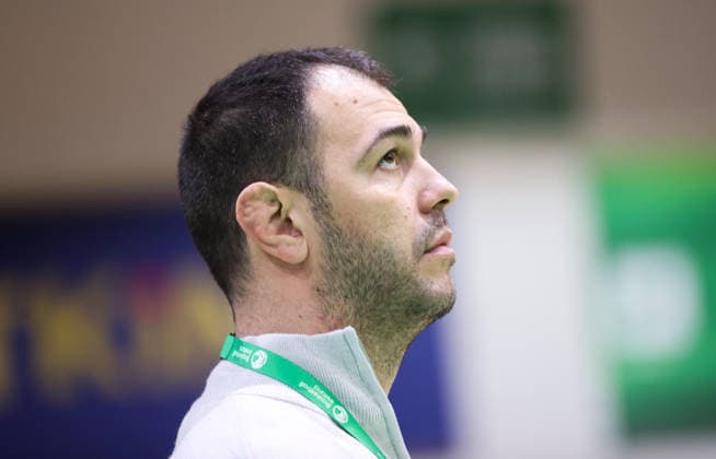 FIBA EuroBasket 2029 Pre-Qualifier, National Basketball Arena, Dublin 30 11 2025 Ireland vs North Macedonia North Macedonia head coach Marjan Ilievski Marjan Ilievski 30 11 2025  Copyright: x INPHO TomxMaherx BI7I6457