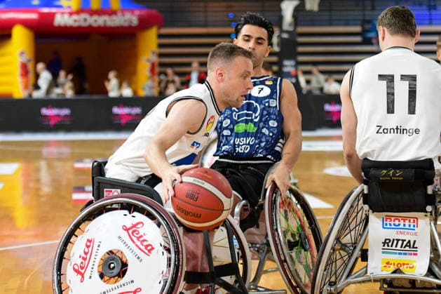 Thomas Böhme, wheelchair basketball, RBBL, RSV Lahn Dill white, BBC Münsterland blue, RSV Lahn Dill BBC Münsterland, wheelchair, disabled sports, disabled sports