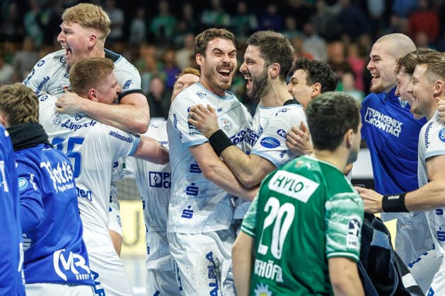 Handball Bundesliga, Füchse Berlin TBV Lemgo Lippe, Matchday 14, Max Schmeling Halle The team is happy about the victory Füchse Berlin TBV Lemgo Lippe 5350855