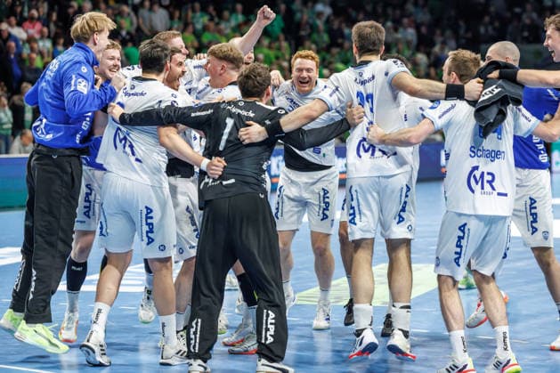 Handball Bundesliga, Füchse Berlin TBV Lemgo Lippe, Matchday 14, Max Schmeling Halle The team is happy about the victory Füchse Berlin TBV Lemgo Lippe 5350855