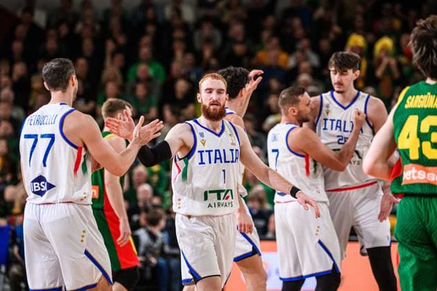 Nico Mannion Nazionale Italiana Maschile Senior - 2027 FIBA Basketball World Cup Qualifiers Lituania Lithuania - Italia Italy FIP 2025 Klaipeda, 30 11 2025 Foto M.Ceretti Ciamillo-Castoria Klaipeda ITA  Copyright: xMassimoxCerettix