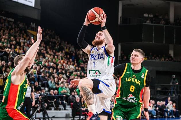 Nico Mannion Nazionale Italiana Maschile Senior - 2027 FIBA Basketball World Cup Qualifiers Lituania Lithuania - Italia Italy FIP 2025 Klaipeda, 30 11 2025 Foto M.Ceretti Ciamillo-Castoria Klaipeda ITA  Copyright: xMassimoxCerettix