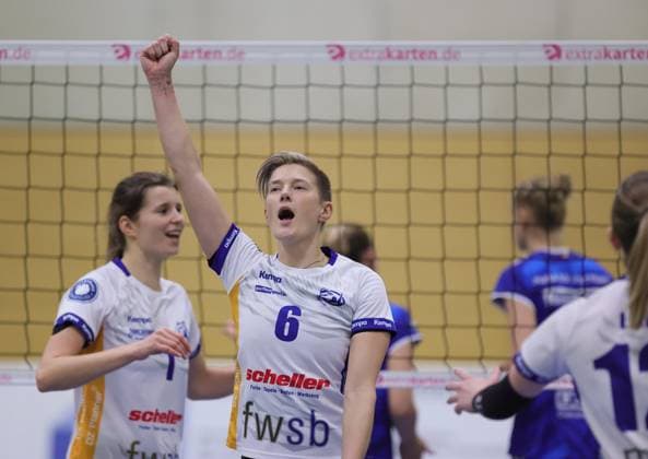 Germany Bad Soden 30 11 2025 Volleyball Hesse 2 Bundesliga South Women Season 2025 2026 8 Matchday TG Bad Soden ws Sparda BSP Stuttgart blue v l Pamela Blazek Bad Soden Nr 6 Sport TG Bad Soden Sparda BSP Stuttgart