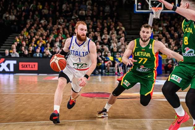 Nico Mannion Nazionale Italiana Maschile Senior - 2027 FIBA Basketball World Cup Qualifiers Lituania Lithuania - Italia Italy FIP 2025 Klaipeda, 30 11 2025 Foto M.Ceretti Ciamillo-Castoria Klaipeda ITA  Copyright: xMassimoxCerettix
