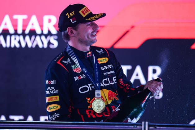 F1 - QATAR GRAND PRIX 2025 VERSTAPPEN Max (ned), Red Bull Racing RB21, portrait podium during the 2025 Formula 1 Qatar Grand Prix, 23th round of the 2025 FIA Formula One World Championship, WM, Weltmeisterschaft from November 28 to 30, 2025 on the Lusail International Circuit, in Lusail, Qatar - LusailQatar  Copyright: xEricxAlonsox