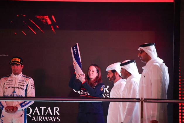 Hannah Schmitz Strategy Chief Oracle Red Bull Racing , Podium, Race, QAT, Formula 1 World Championship, Qatar Grand Prix, Doha, Lusail, Lusail International Circuit, Sunday, Race Day, 30 11 2025 QAT, Formula 1 World Championship, Qatar Grand Prix, Doha, Lusail, Lusail International Circuit, Sunday, Race Day, 30 11 2025 Doha Copyright: xEibner-Pressefoto AnnikaxGrafx EP_AGF