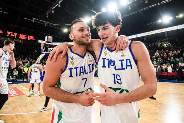 Stefano Tonut , Francesco Ferrari Nazionale Italiana Maschile Senior - 2027 FIBA Basketball World Cup Qualifiers Lituania Lithuania - Italia Italy FIP 2025 Klaipeda, 30 11 2025 Foto M.Ceretti Ciamillo-Castoria Klaipeda ITA  Copyright: xMassimoxCerettix