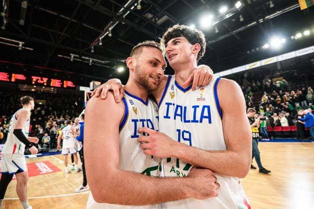 Stefano Tonut , Francesco Ferrari Nazionale Italiana Maschile Senior - 2027 FIBA Basketball World Cup Qualifiers Lituania Lithuania - Italia Italy FIP 2025 Klaipeda, 30 11 2025 Foto M.Ceretti Ciamillo-Castoria Klaipeda ITA  Copyright: xMassimoxCerettix