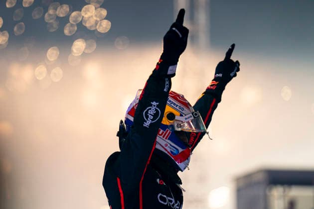 November 30, 2025, Lusail, Qatar: Dutch driver MAX VERSTAPPEN (Red Bull Racing) celebrates after winning the F1 Grand Prix of Qatar at Lusail International Circuit in Lusail, Qatar. Lusail Qatar - ZUMAg147 20251130_fap_g147_017 Copyright: xJamesxGasperottix